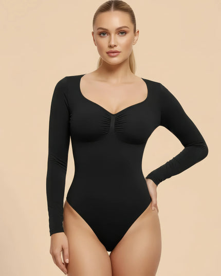 FEMORA™ Shaping Bodysuit – V-Neck, Contouring, Tummy Control & Natural Push-Up Effect
