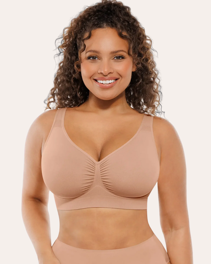 FEMORA nahtloser Komfort-BH für Damen, nahtlos mit Polstern, Push-up-Bustier