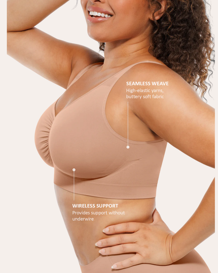 FEMORA nahtloser Komfort-BH für Damen, nahtlos mit Polstern, Push-up-Bustier