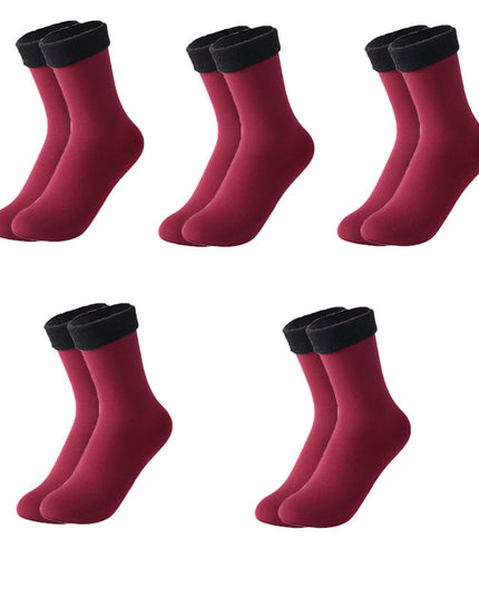 Warm and thick mid-calf plush snow socks for winter