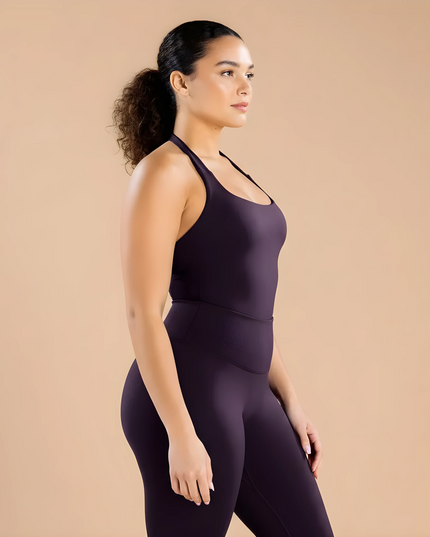 Nahtloses Yoga-Top mit freiem Rücken, blickdicht