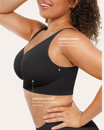 FEMORA nahtloser Komfort-BH für Damen, nahtlos mit Polstern, Push-up-Bustier