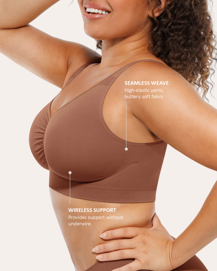 FEMORA nahtloser Komfort-BH für Damen, nahtlos mit Polstern, Push-up-Bustier