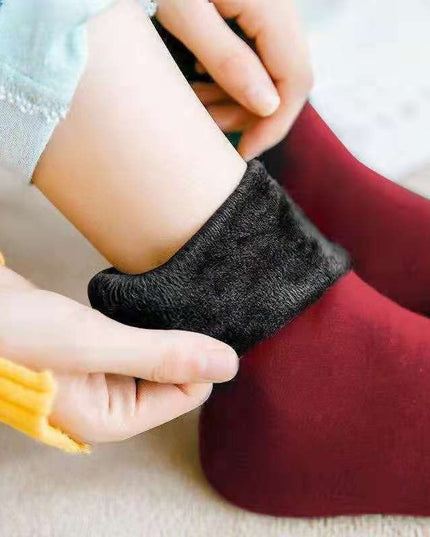 Warm and thick mid-calf plush snow socks for winter