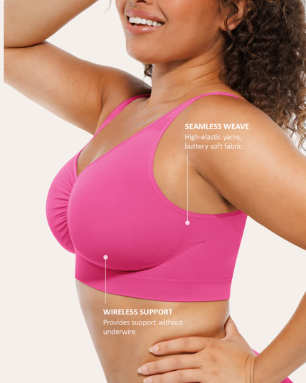 FEMORA nahtloser Komfort-BH für Damen, nahtlos mit Polstern, Push-up-Bustier