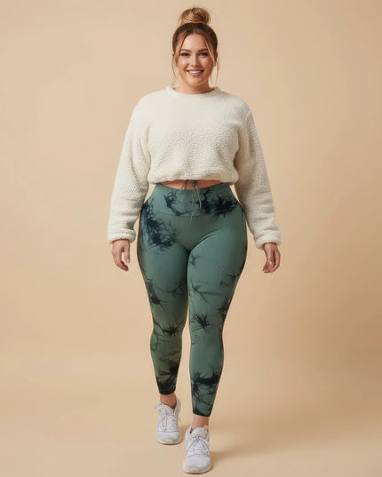 Leggings de yoga sin costuras con efecto tie-dye para mujeres