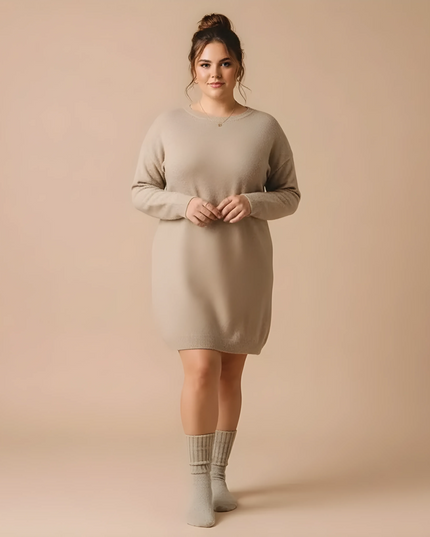 High knitted winter socks warm and thick with plain loops