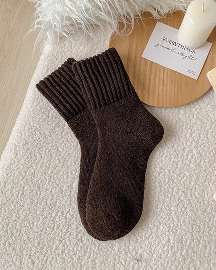 High knitted winter socks warm and thick with plain loops
