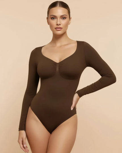 FEMORA™ Shaping Bodysuit – V-Neck, Contouring, Tummy Control & Natural Push-Up Effect
