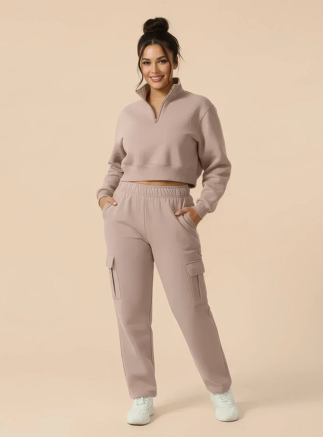 Set SculptFit™ mit hoher Taille & weiter Schnitt (Sweatshirt + Hose)