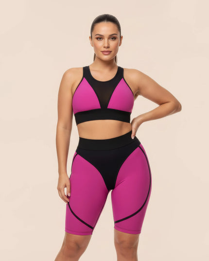 Fitness-Set für Damen, Sport-Bustier, Shorts, Yoga- und Laufbekleidung