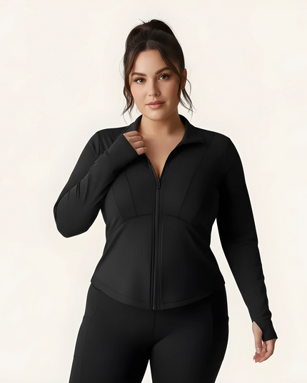 Giacca da yoga slim con collo alto – Maniche lunghe