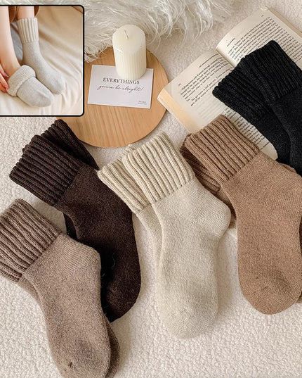 High knitted winter socks warm and thick with plain loops