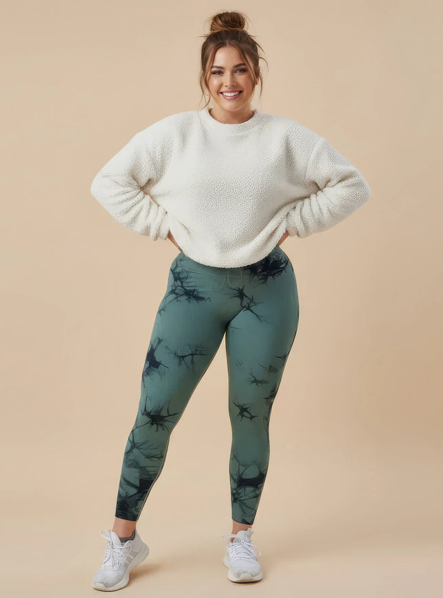 Nahtlose Yoga-Leggings mit Batik-Effekt für Damen