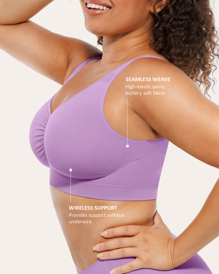 FEMORA nahtloser Komfort-BH für Damen, nahtlos mit Polstern, Push-up-Bustier