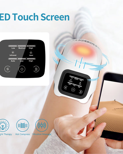 Intelligentes Knie-Massagegerät mit Knet- und Heizfunktion, wiederaufladbar