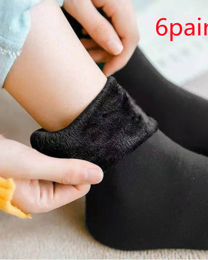 Warm and thick mid-calf plush snow socks for winter