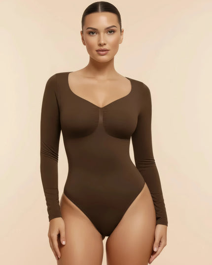 FEMORA™ Shaping Bodysuit – V-Neck, Contouring, Tummy Control & Natural Push-Up Effect
