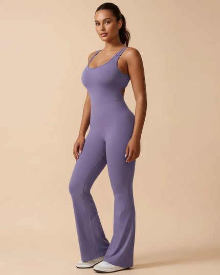 Ärmelloser ausgestellter FEMORA Yoga-Overall für Damen