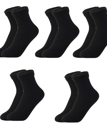 Warm and thick mid-calf plush snow socks for winter