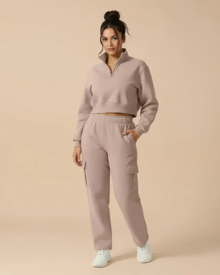 Set SculptFit™ mit hoher Taille & weiter Schnitt (Sweatshirt + Hose)