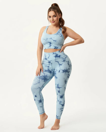 Leggings de yoga sin costuras con efecto tie-dye para mujeres
