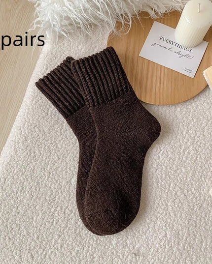 High knitted winter socks warm and thick with plain loops