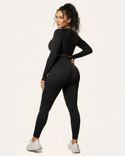 Seamless high-waisted yoga leggings