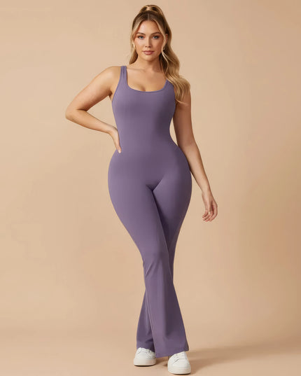 Ärmelloser ausgestellter FEMORA Yoga-Overall für Damen