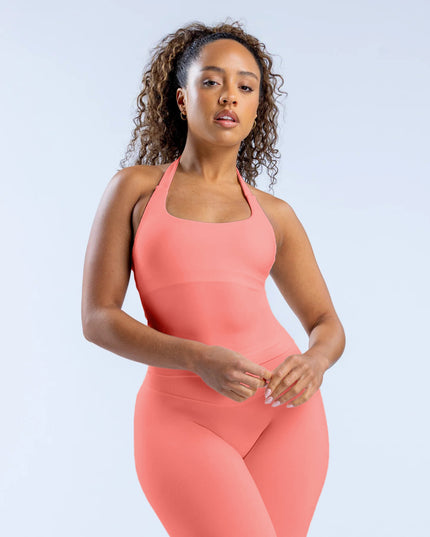 Nahtloses Yoga-Top mit freiem Rücken, blickdicht