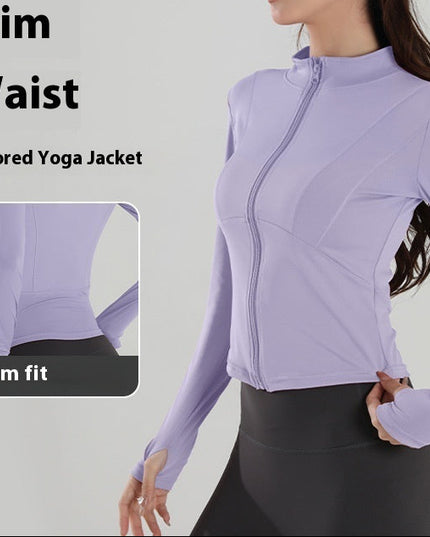 Giacca da yoga slim con collo alto – Maniche lunghe