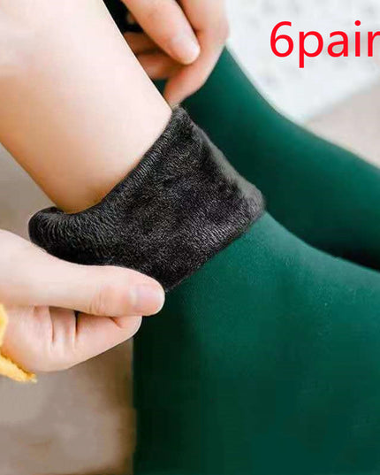 Warm and thick mid-calf plush snow socks for winter