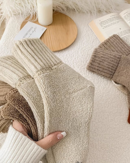 High knitted winter socks warm and thick with plain loops