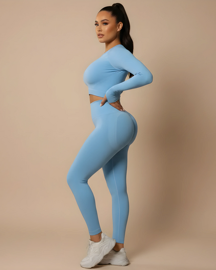 Seamless high-waisted yoga leggings