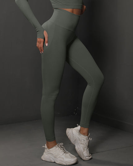 Seamless high-waisted yoga leggings