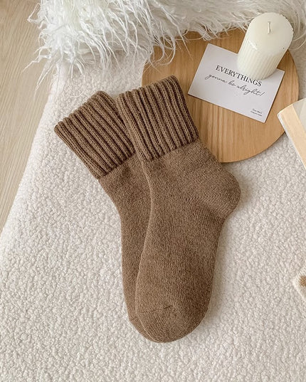 High knitted winter socks warm and thick with plain loops