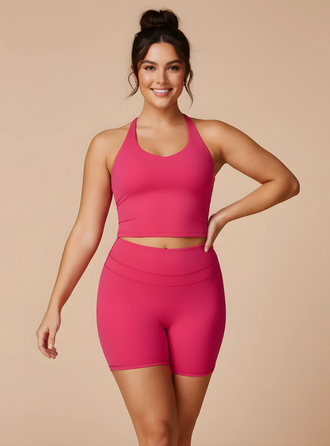 Ensemble FEMORA™ — Hochtailliertes Yoga-Set mit gekreuztem Rücken