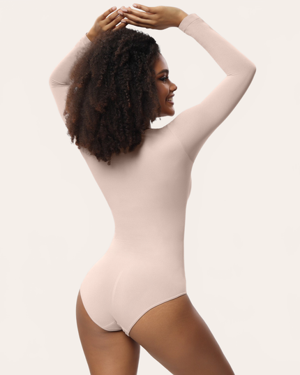 Women's One-piece Bottoming Shirt Long-sleeved Corset Body Shaper Seamless Jumpsuit Home Fitness Yoga Clothes